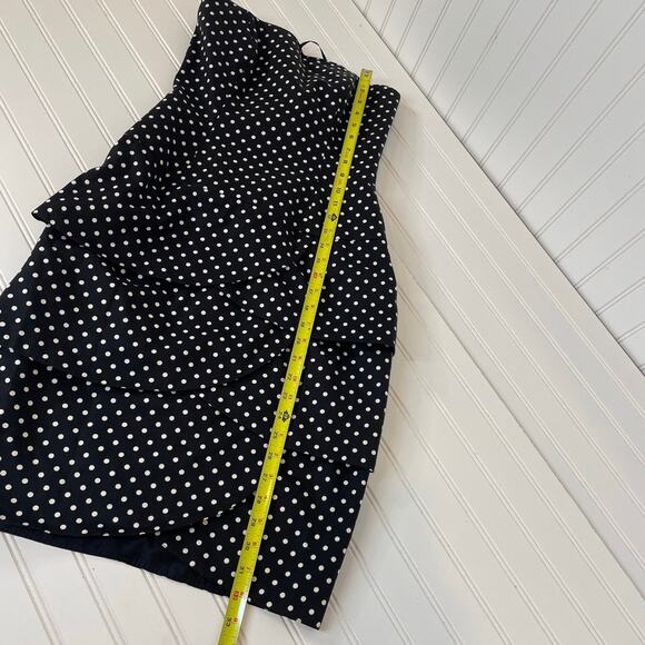 A. J. BARI Vintage Black White Polka Dot Strapless Dress Tiered Size 8 - Picture 6 of 6